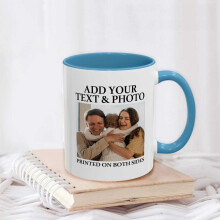 Mug photo personnalisé pour la Saint-Valentin, 325 ml, bleu.