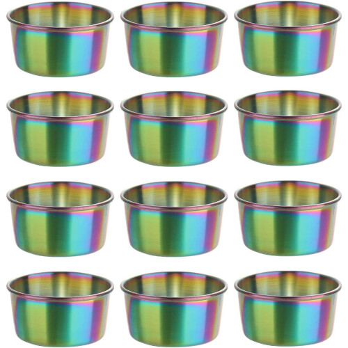 12x Κύπελλα σάλτσας Rainbow από ανοξείδωτο ατσάλι 64 ml
