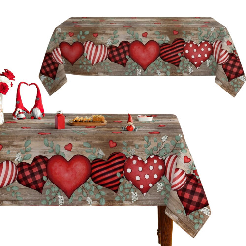 Valentine's Day Tablecloth 51 Inch Rectangle Polyester