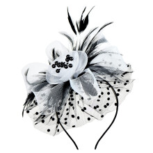Damen-Haarreif mit Blumenmuster und Federn