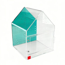 Acryl-Eidechsenbox mit Futteröffnung, Magnetverschluss,-Blau