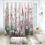 Duschvorhang mit Blumenmuster, Polyester, 183 x 183 cm, mit Haken 1