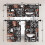 Orange Grey Abstract Curtains Valance Set 3-Piece 4