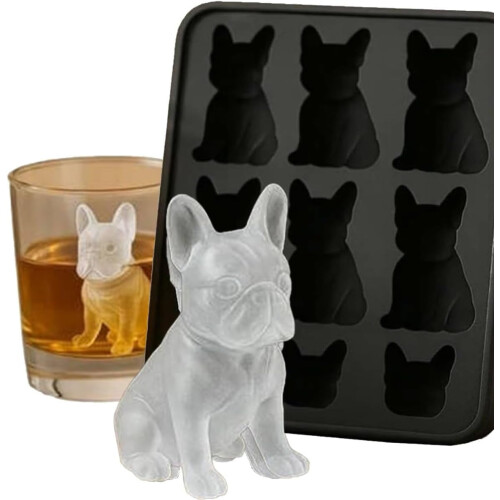 French Bulldog Ice Cube Tray – Silicone, 6-Cavity