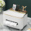 White Rectangular Plastic Facial Tissue Box 8.4 x 6.1 x 4.9 1