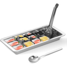 Stainless Steel 18-Cube Ice Tray with Release Handle