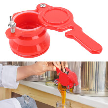 2 Stück roter Kunststoff-Honig-Auslaufhahn, auslaufsicher
