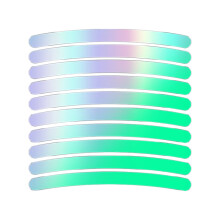 Regenbogen Fahrradrad Reflektierende Aufkleber - 10er Pack Silver