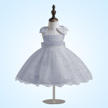 (Gray, 80cm) Princess dress suspender dress bow birthday girl wedding dress children's dress
