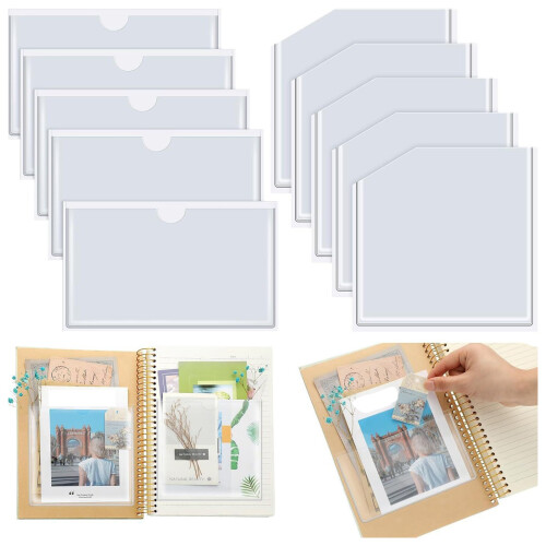 Set van 10 plastic documentenzakken met zelfklevende-10 stuks