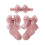 Bowknot Desisn Baby Headband Socks Set Soft Polyester-Pink 1