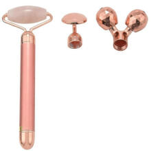 3-in-1 Electric Vibrating Jade Face Roller | Quartz Massager for Skin Tightening & Relaxation