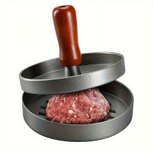 Non-stick burgerpresse med træhåndtag