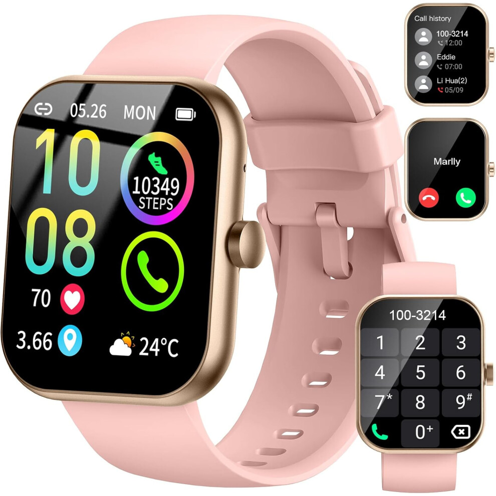 (Pink) Smart Watch For Men Women (Answer/Make Call) Smartwatch With Heart Rate/Sleep Monitor/Pedometer/Calories Ip68 Waterproof Pink 9050643563609