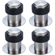 4pcs Adhesive Stainless Steel Door Stop, 1.8" Floor Mounted Door Stopper Doorstop