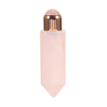 (Pink crystal) 4 In 1 For Facial Beauty Scraping Jade Roller Massage For W/ Crystal Column Gua