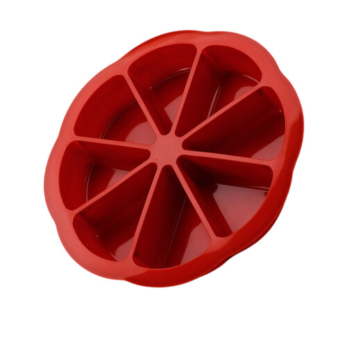 Triangular Pastry Molds Flexible Silicone Cake Mould with 8-Red