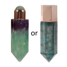 (Fluorite) 4 In 1 For Facial Beauty Scraping Jade Roller Massage For W/ Crystal Column Gua