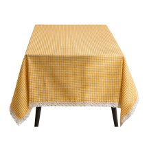Practical & Decorative Checkered Tablecloth 2-90*90cm Yellow