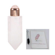 (White crystal) 4 In 1 For Facial Beauty Scraping Jade Roller Massage For W/ Crystal Column Gua