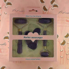 (Purple) 2025 3pcs Set Resin Roller Massager for Face Body Gua Sha Face Care Beauty Health Massage Tool Roller Facial Massager Not Jade Stone
