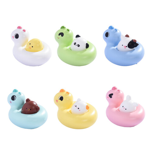 Mini animaux avec anneaux de natation, décorations de bureau