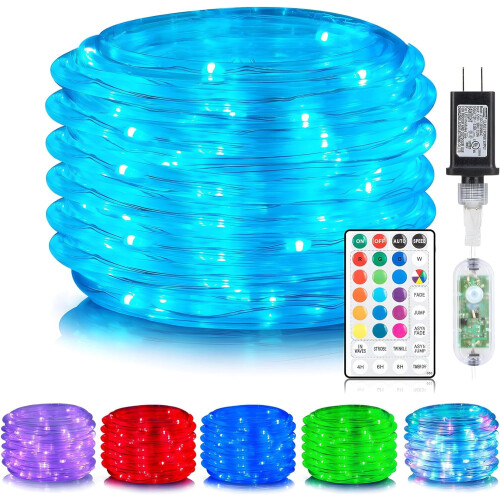 40ft 120-LED Colour-Changing Rope Lights, IP67 Waterproof