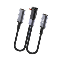 Tête droite/répartiteur USB C coudé-2 Coudes femelles de type C