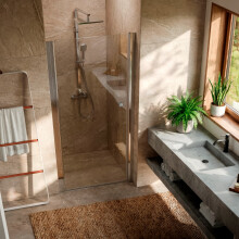 Baridi Pivot Shower Door 800 x 1850mm, 6mm Tempered Glass, Reversible Installation, Chrome - DH303