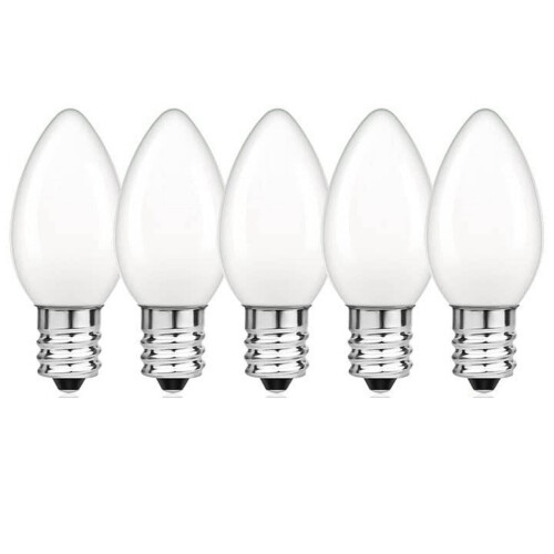 Συσκευασία 5 λαμπτήρων νυκτός E12LED, θερμού λευκού