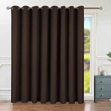 Dark Grey Blackout Sliding Door Curtain 100x84 in, 1 Panel