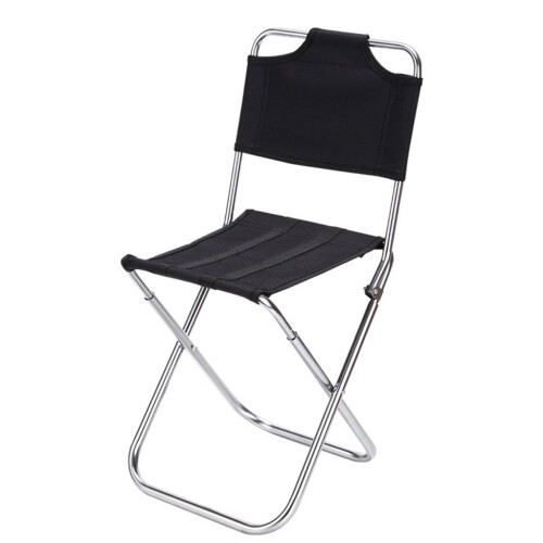 Shiogb Aotu folding stool with backrest aluminum alloy black