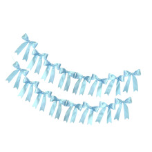Pair of Delicate Cotton Ribbon Bowknot Hanging-Blue