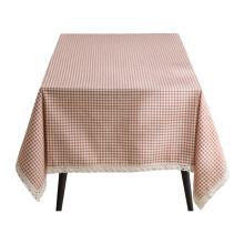 Nappe élégante à motif vichy, lavable et Durable,-90*90cm Kaki