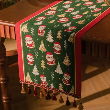 Boheemse kersttafelkleed met kreukels, 120x35 cm