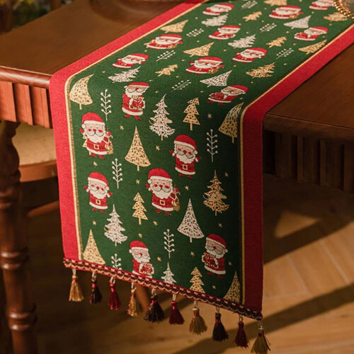 Boheemse kersttafelkleed met kreukels, 120x35 cm
