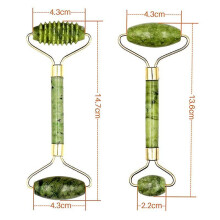 (H set) 2Pcs Face Massager Roller Natural Jade Stone Guasha Board Scraper Set Facial Lift Skin Relaxation Slimming Beauty Neck Thin Tool