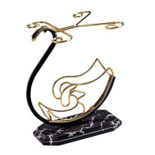 Elegante metalen verticale wijnglashouders-marmeren patroon