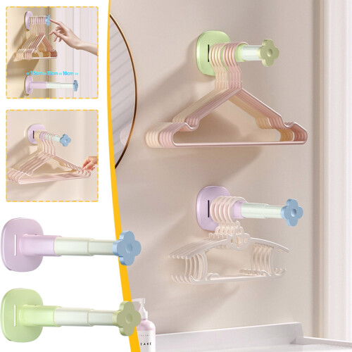Extendable Wall-Mounted Clothes Hanger in Gradient Green