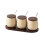 Ceramic Condiment Jar 3 Piece Set with Tray-oatmeal white BB3 1