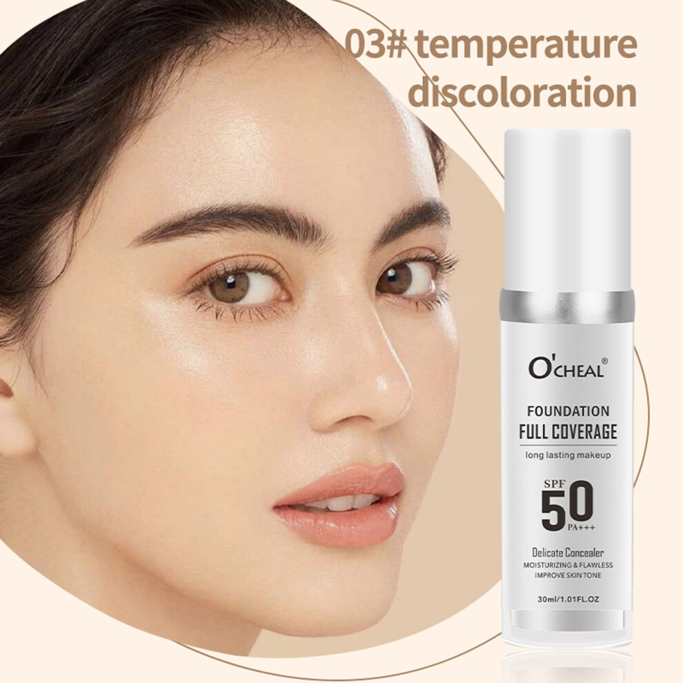 (C) Warm Change Defective Liquid Moisturising Concealer Long Lasting Service Not Easy To Take Off Brightening Colour Changing Concealer 30ml