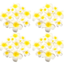 50 stuks wit geel faux frangipani bloem voor bruiloft decoratie