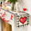 Valentine's Table Runner Heart Pattern Linen 13x47 in 1