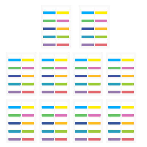10 Sheets Writable Clear Colorful Index-blanktransparent co