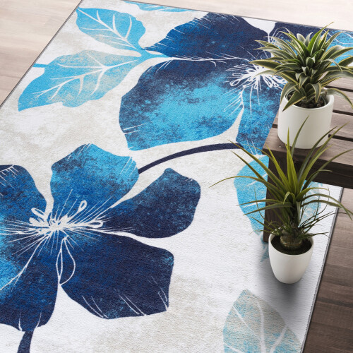 Χαλί Εσωτερικού Χώρου Solana Floral Μπλε Γκρι 5,5 x 1,5 εκ.