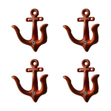 Heavy Duty Iron Anchors Wall Hooks Antique Styles-Red