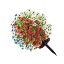 Kunststof viooltjes eucalyptus bloemstuk op-rood wit blauw 2