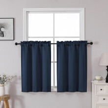 Navy Blue Curtain Tiers 30" W x 30" L (Pack of 2)