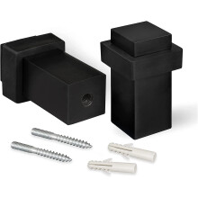 Floor Door Stopper, Matte Black Metal Door Stopper Screw On - Set of 2 Door Stopper, with Screws - Door Stopper for Heavy Duty Doors - Exterior Window