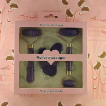 (Purple) 3pcs Set Resin Roller Massager for Face Body Gua Sha Face Care Beauty Health Massage Tool Roller Facial Massager Not Jade Stone